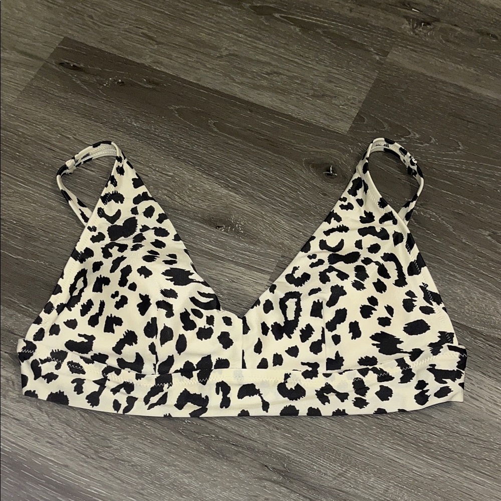 Aerie Black and White Animal Print Bralette